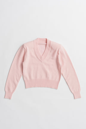 Pure Wool V-Neck Shoulder Knit - 2026AUTUMN