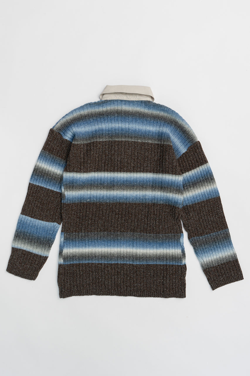 [24AUTUMN PRE ORDER] BLUR BORDER RUGGER KNIT