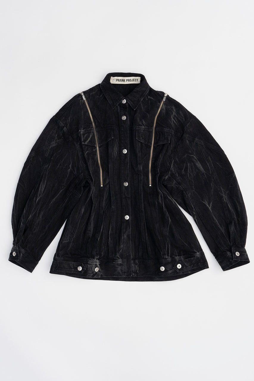 [24Autumn PRE ORDER] Zip Denim Shirt Blouson