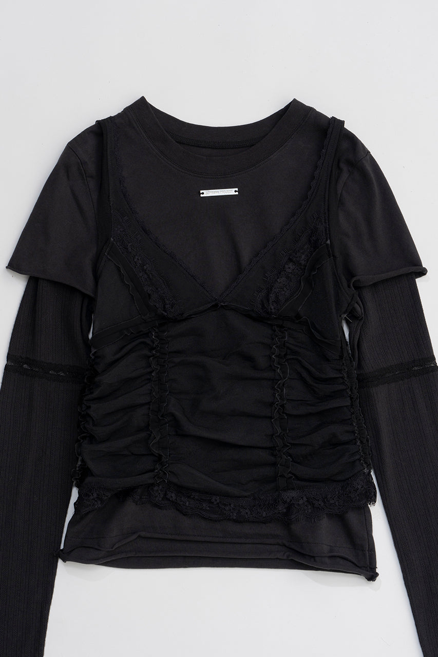 【25 SPRING PRE ORDER】Bustier Layered Lace Trim Top