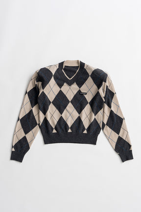 Argyle Power Shoulder Knit - 2026AUTUMN