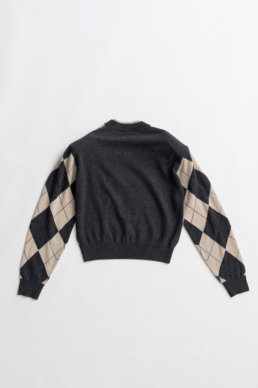 Argyle Power Shoulder Knit - 2026AUTUMN