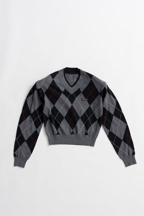 Argyle Power Shoulder Knit - 2026AUTUMN
