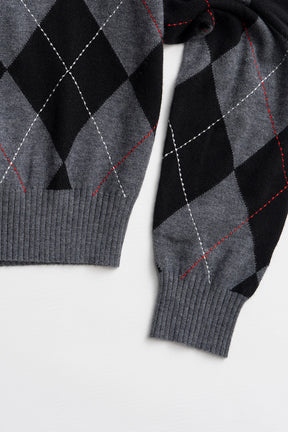 Argyle Power Shoulder Knit - 2026AUTUMN