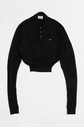 Knotted Sleeve Polo Jumper