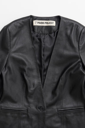 No-Collar Single Lamb Leather Jacket - 2026AUTUMN