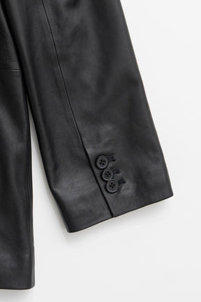No-Collar Single Lamb Leather Jacket - 2026AUTUMN