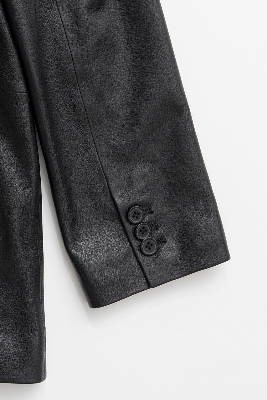 No-Collar Single Lamb Leather Jacket - 2026AUTUMN