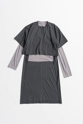Back Long Layered Jersey Top - 2026AUTUMN