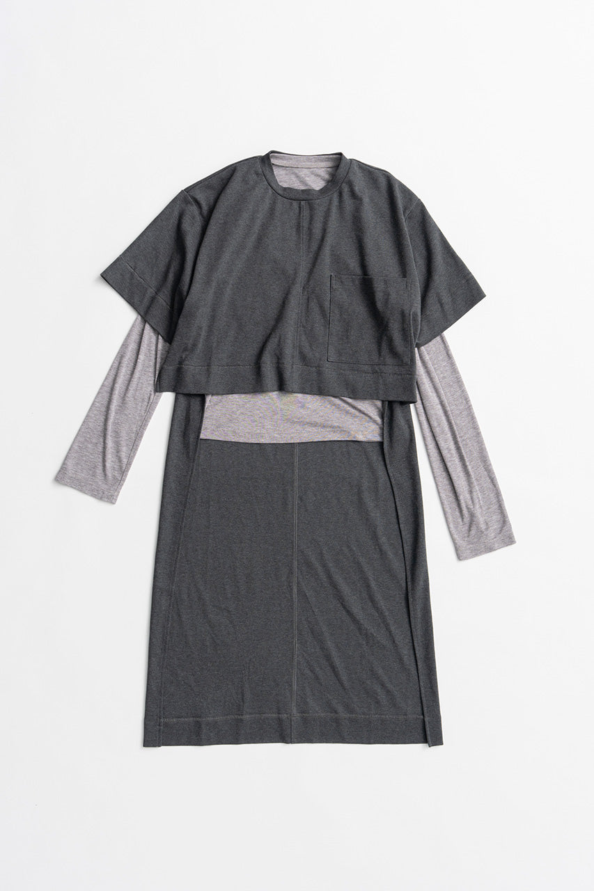 Back Long Layered Jersey Top - 2026AUTUMN