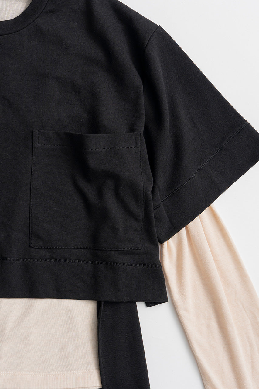 Back Long Layered Jersey Top - 2026AUTUMN