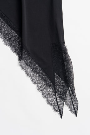 Asymmetric Lace Hem T-Shirt - 2026AUTUMN
