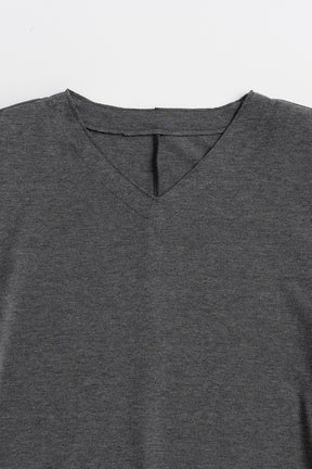 Wool Blend Shoulder Pad V-Neck Top - 2026AUTUMN