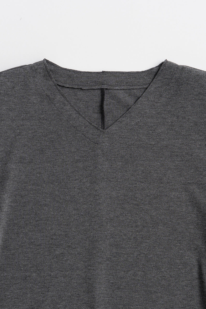 Wool Blend Shoulder Pad V-Neck Top - 2026AUTUMN