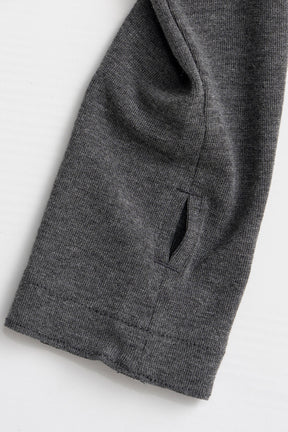 Wool Blend Shoulder Pad V-Neck Top - 2026AUTUMN