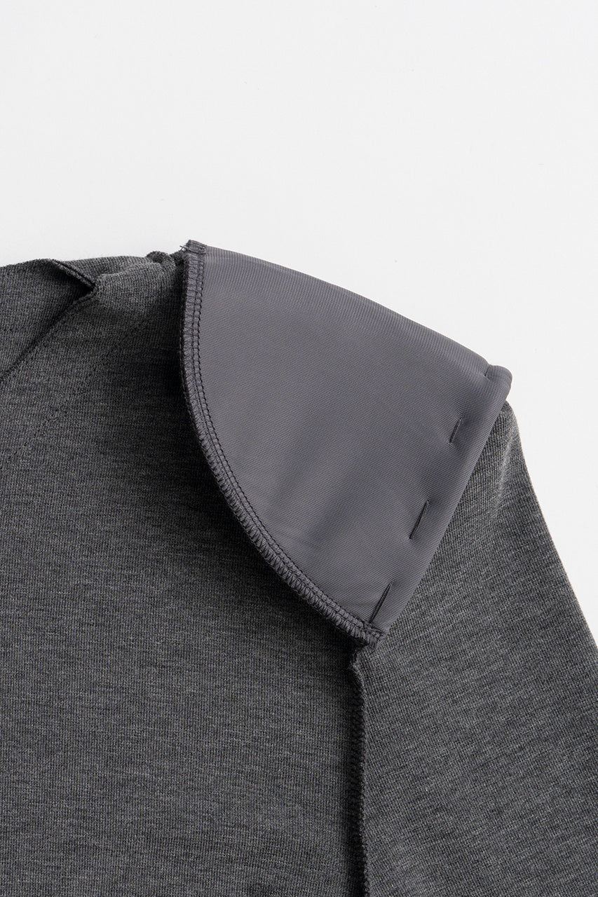 Wool Blend Shoulder Pad V-Neck Top - 2026AUTUMN