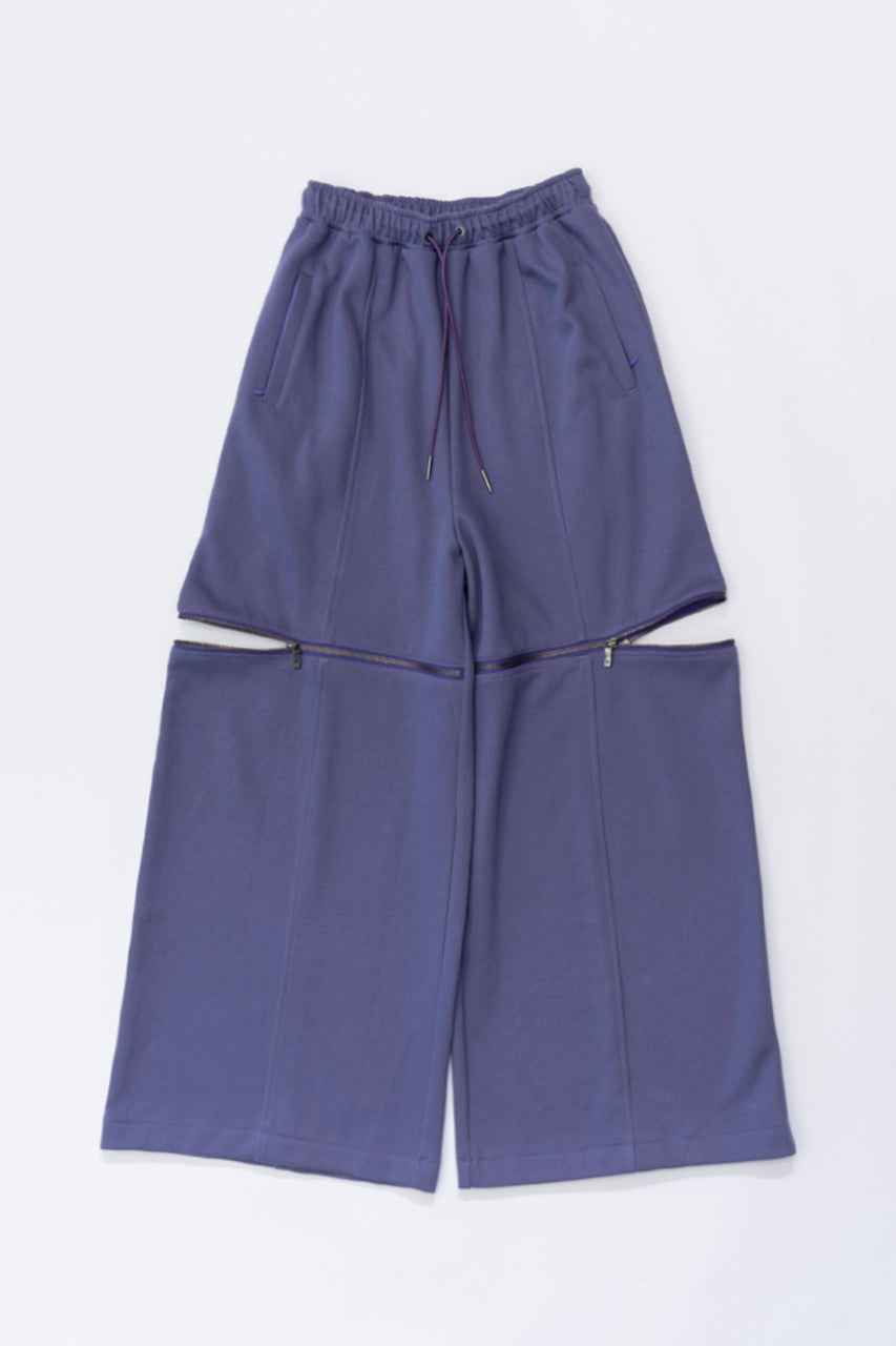 【SALE】Zipper Slit Ribbed Cardboard Knit Pants
