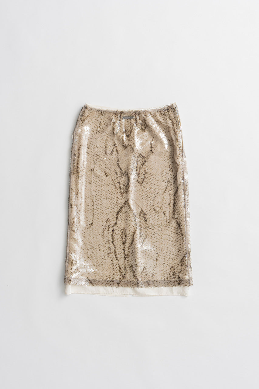 Sequin Python Midi Skirt - 2026AUTUMN