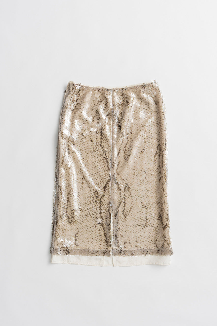 Sequin Python Midi Skirt - 2026AUTUMN
