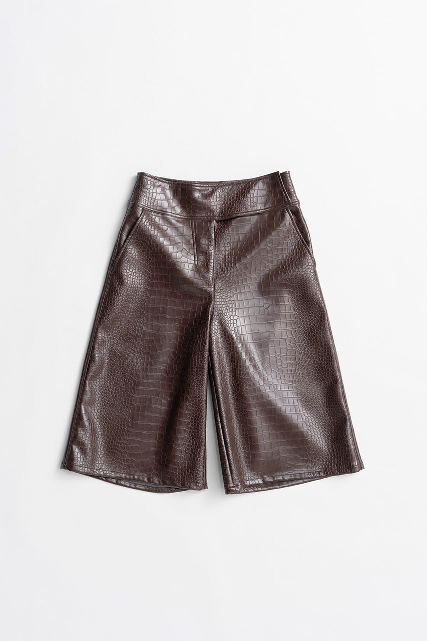 Synthetic Leather Half Pants - 2026AUTUMN