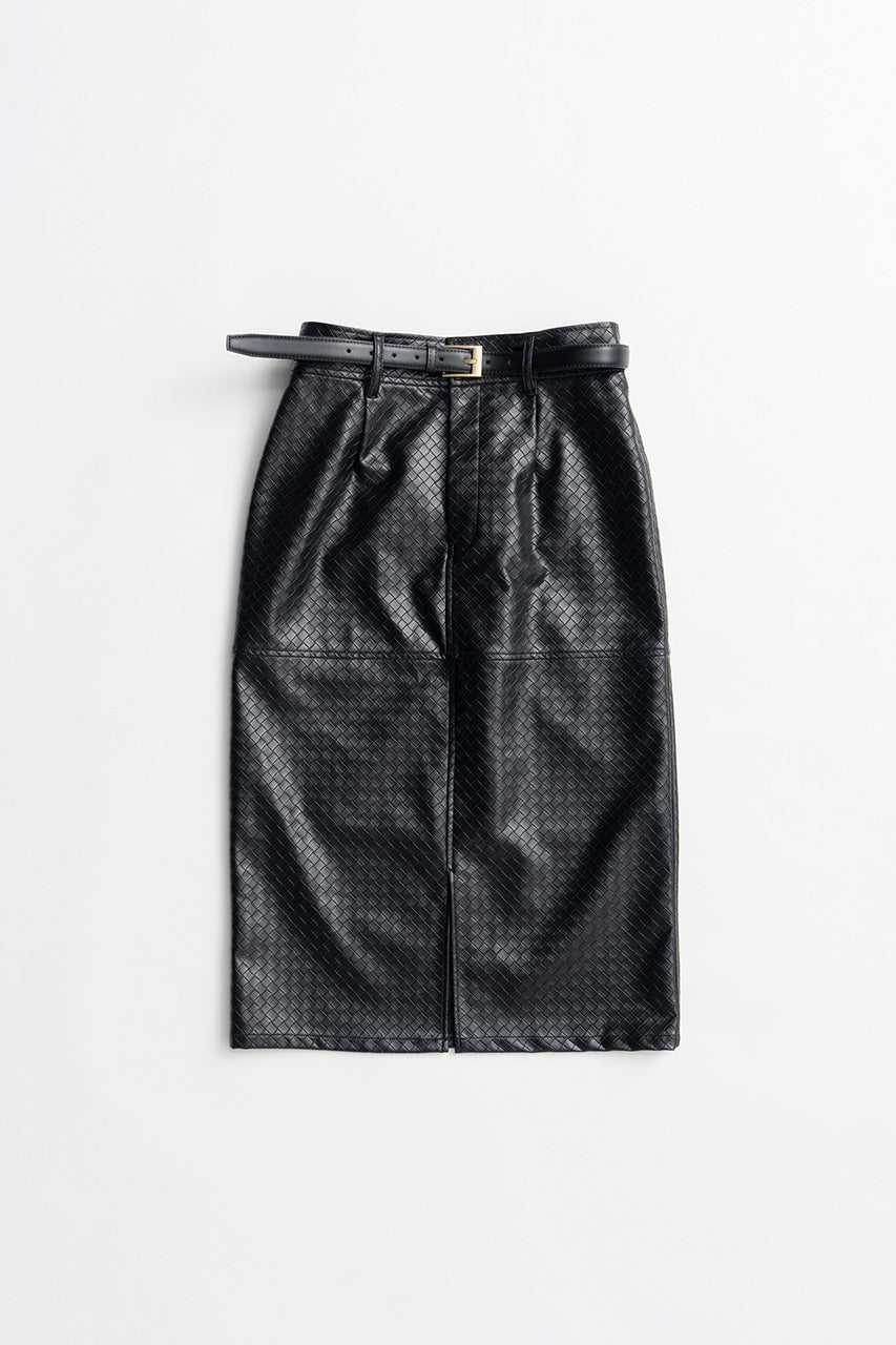 Belt Combination Faux Leather Skirt - 2026AUTUMN