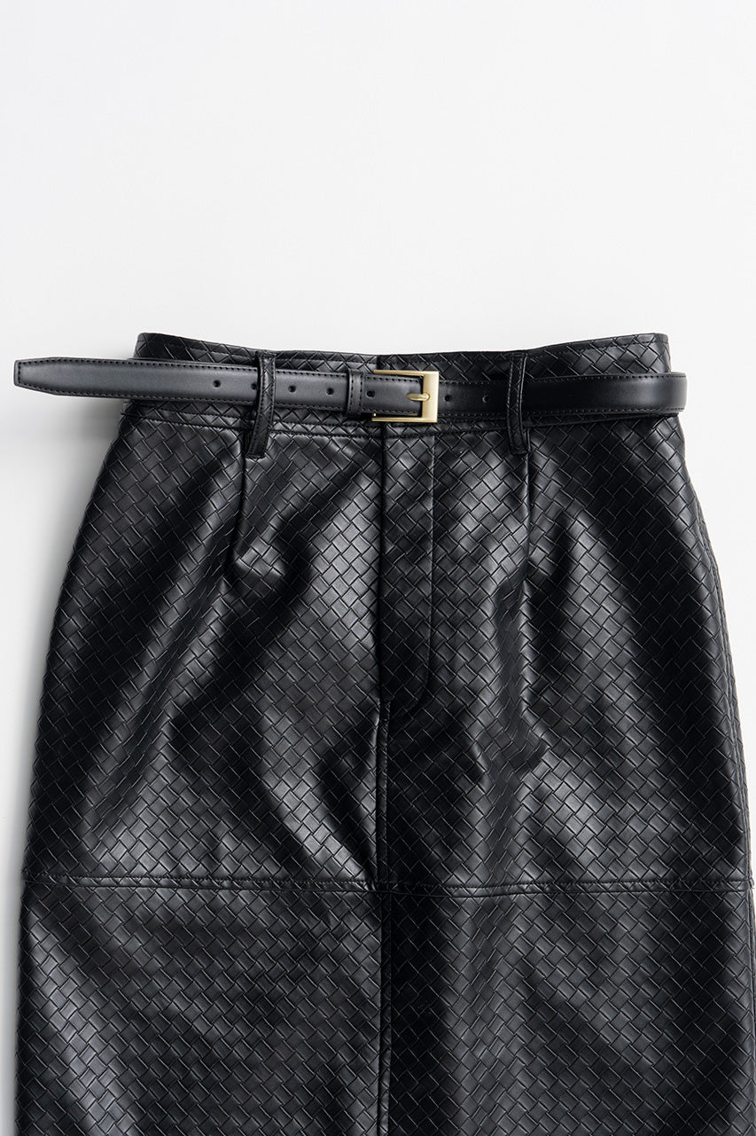Belt Combination Faux Leather Skirt - 2026AUTUMN
