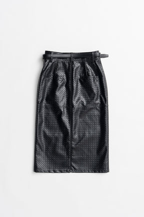 Belt Combination Faux Leather Skirt - 2026AUTUMN