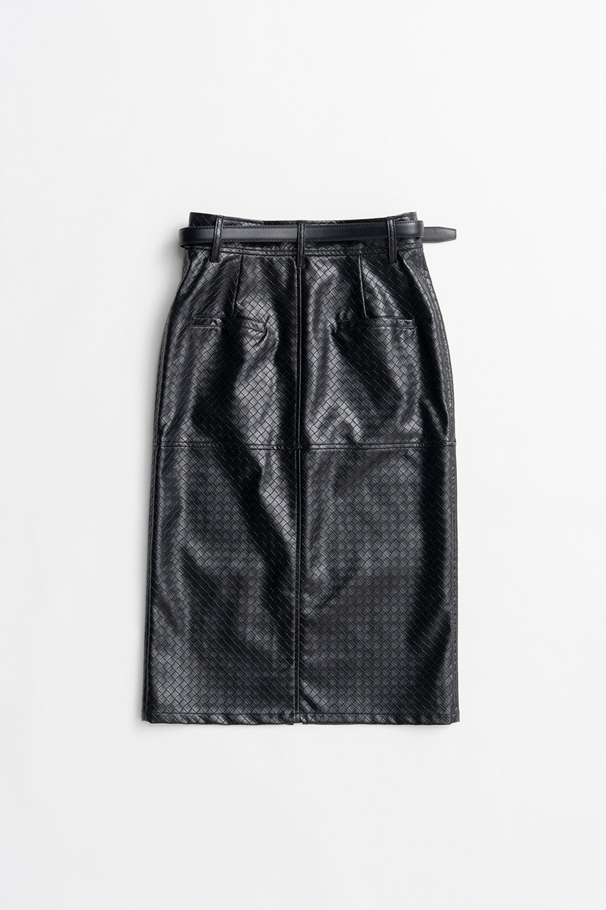 Belt Combination Faux Leather Skirt - 2026AUTUMN