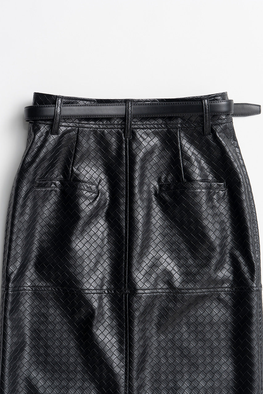 Belt Combination Faux Leather Skirt - 2026AUTUMN