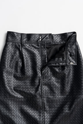 Belt Combination Faux Leather Skirt - 2026AUTUMN