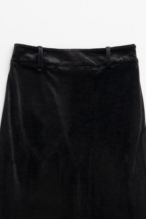 Velour Pencil Long Skirt - 2026AUTUMN
