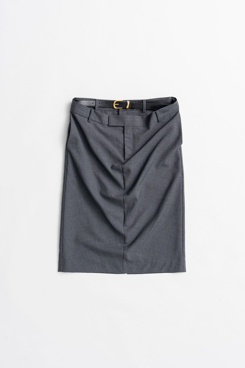 Double-Waist Drape Midi Skirt - 2026AUTUMN