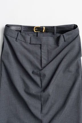 Double-Waist Drape Midi Skirt - 2026AUTUMN