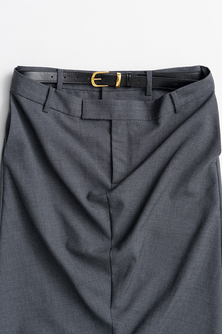 Double-Waist Drape Midi Skirt - 2026AUTUMN