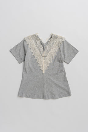 V-Neck Lace T-Shirt - 26SUMMER 2nd