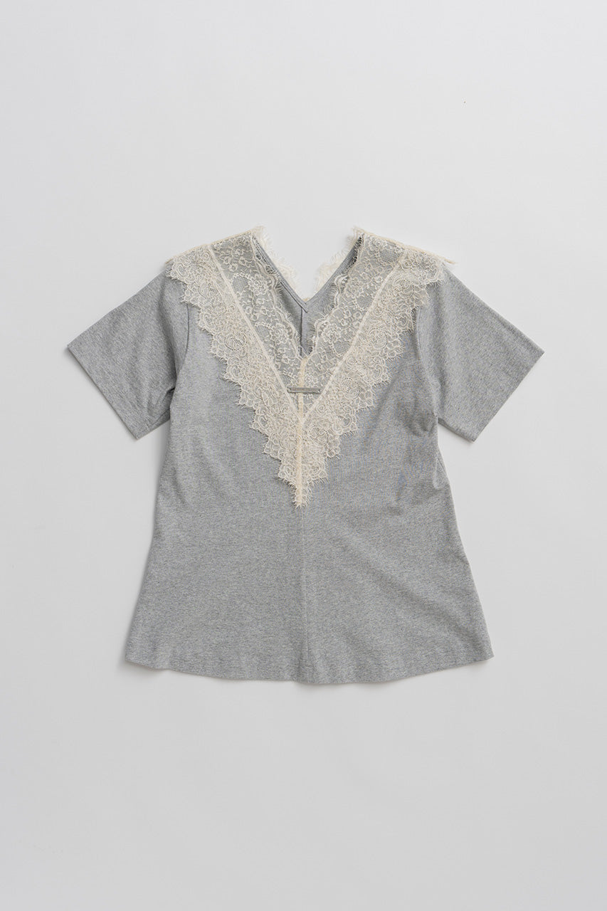 V-Neck Lace T-Shirt - 26SUMMER 2nd
