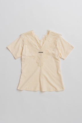 V-Neck Lace T-Shirt - 26SUMMER 2nd