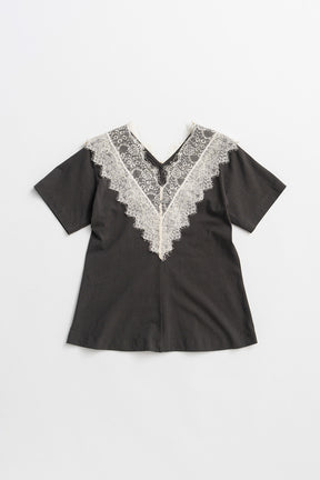 V-Neck Lace T-Shirt - 26SUMMER 2nd
