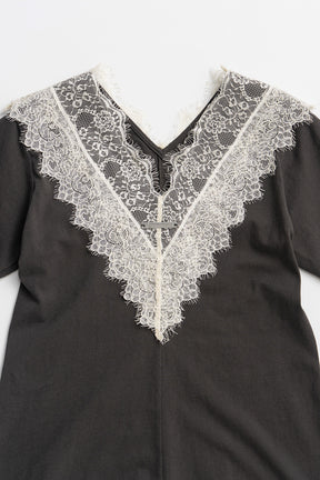 V-Neck Lace T-Shirt - 26SUMMER 2nd