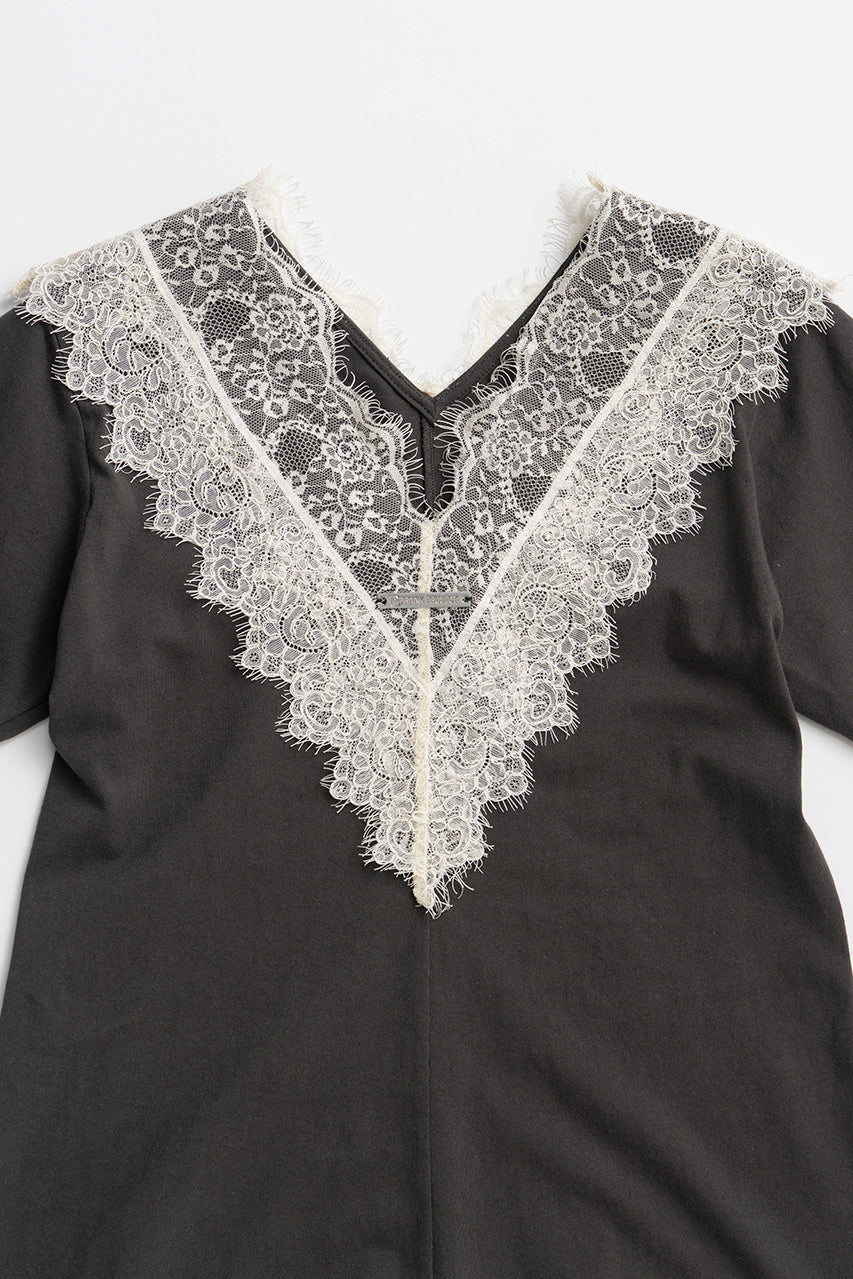 V-Neck Lace T-Shirt - 26SUMMER 2nd
