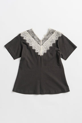 V-Neck Lace T-Shirt - 26SUMMER 2nd
