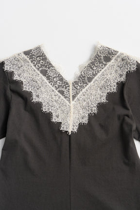 V-Neck Lace T-Shirt - 26SUMMER 2nd
