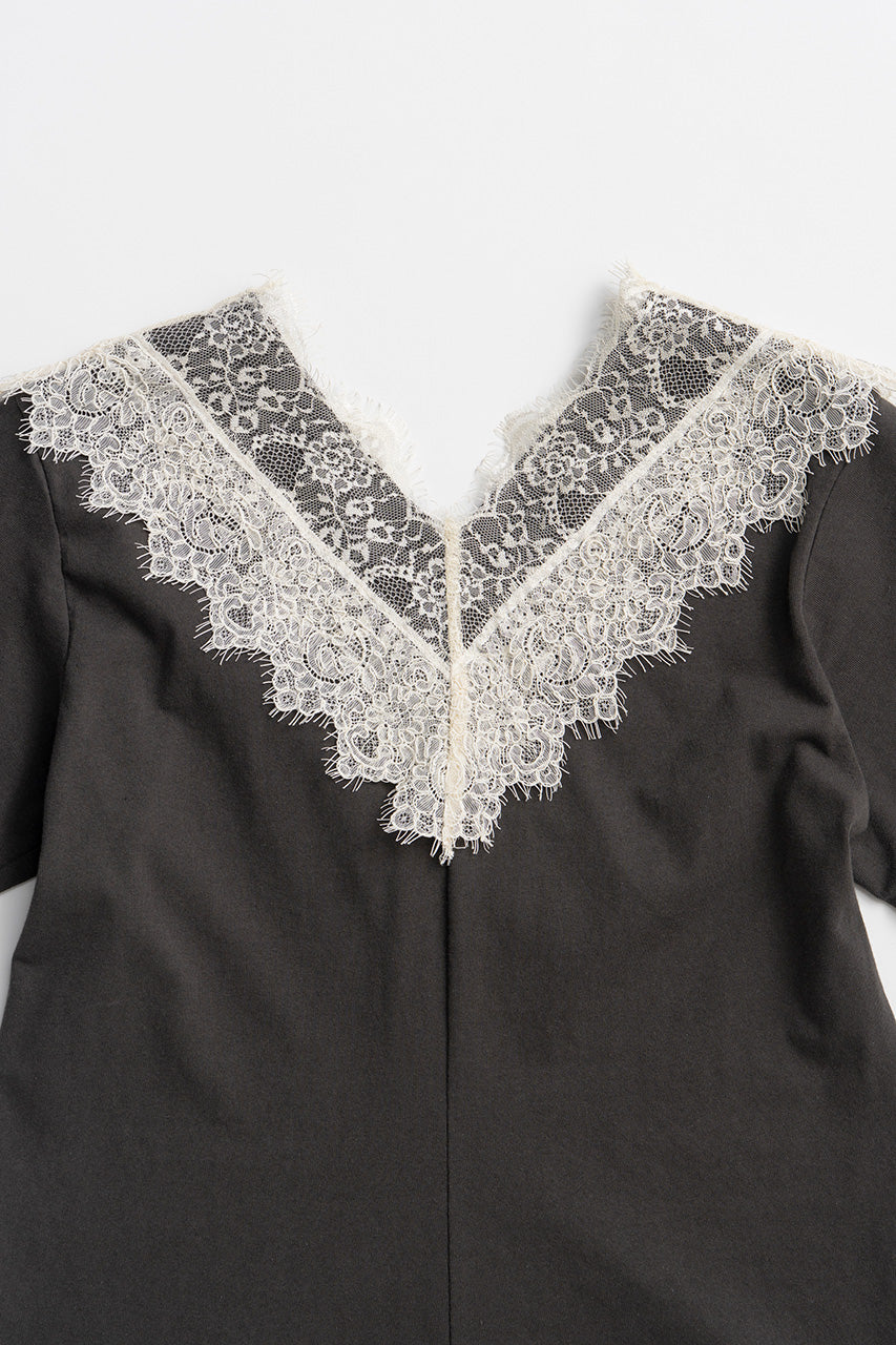 V-Neck Lace T-Shirt - 26SUMMER 2nd