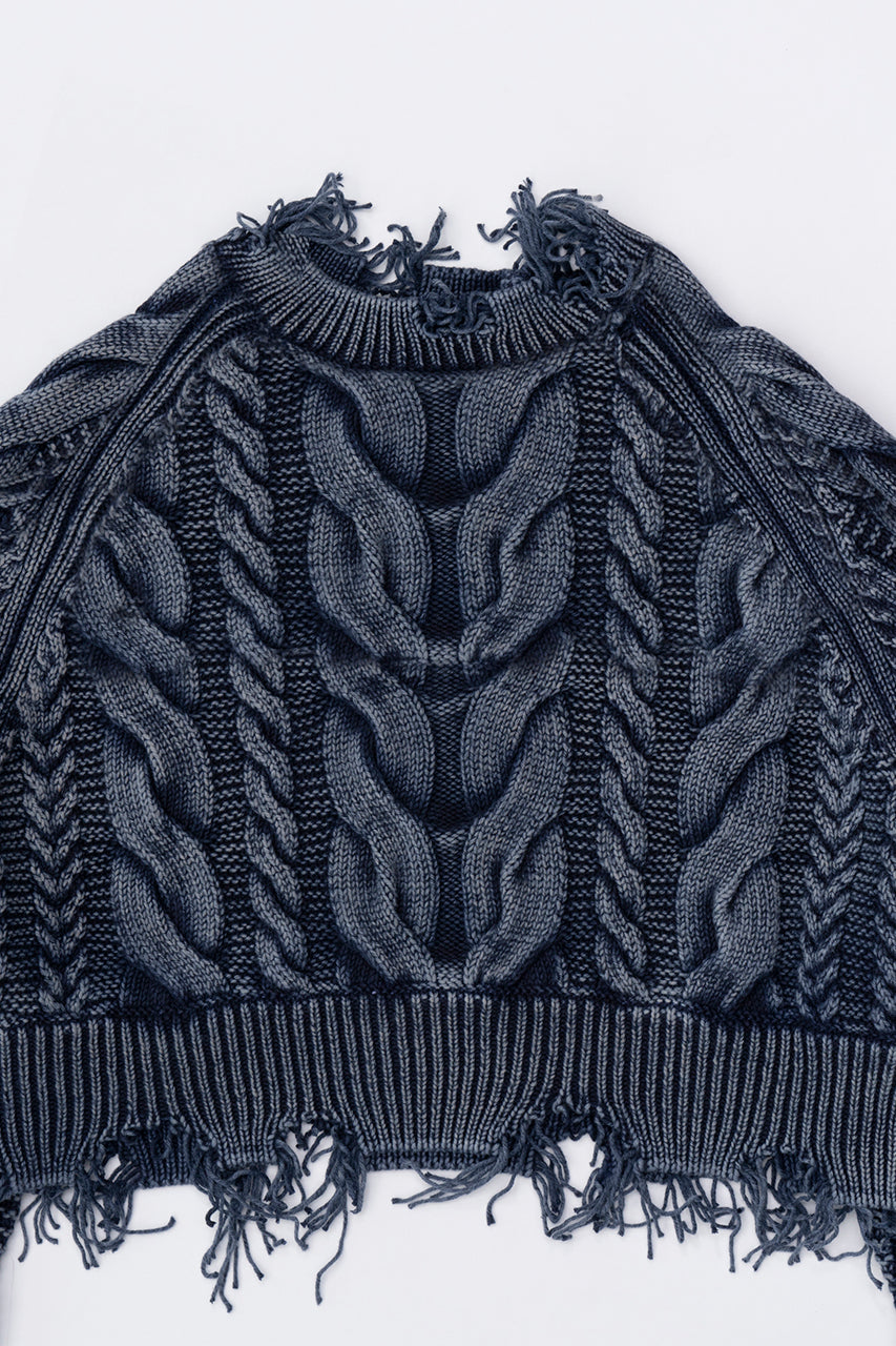 【23AUTUMN先行予約商品】Over-die Chemical Cable Knit