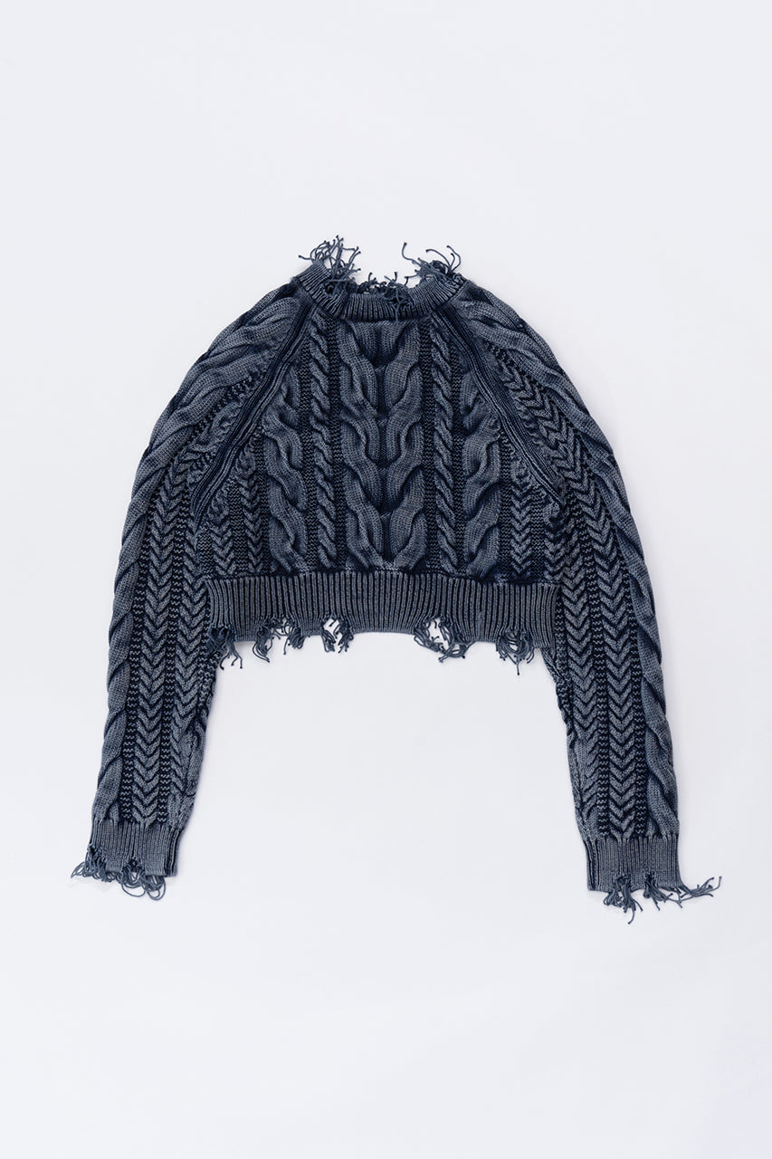 【23AUTUMN先行予約商品】Over-die Chemical Cable Knit
