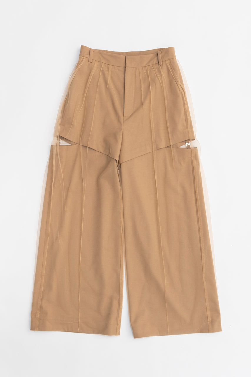 【25 SPRING PRE ORDER】Tulle Layered Slacks