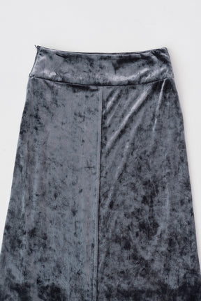 Crashed Velor Maxi Skirt