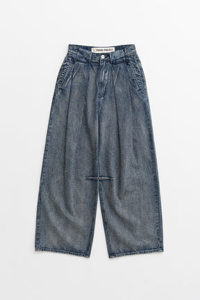 Crinkle Denim Wide Pants - 2026AUTUMN