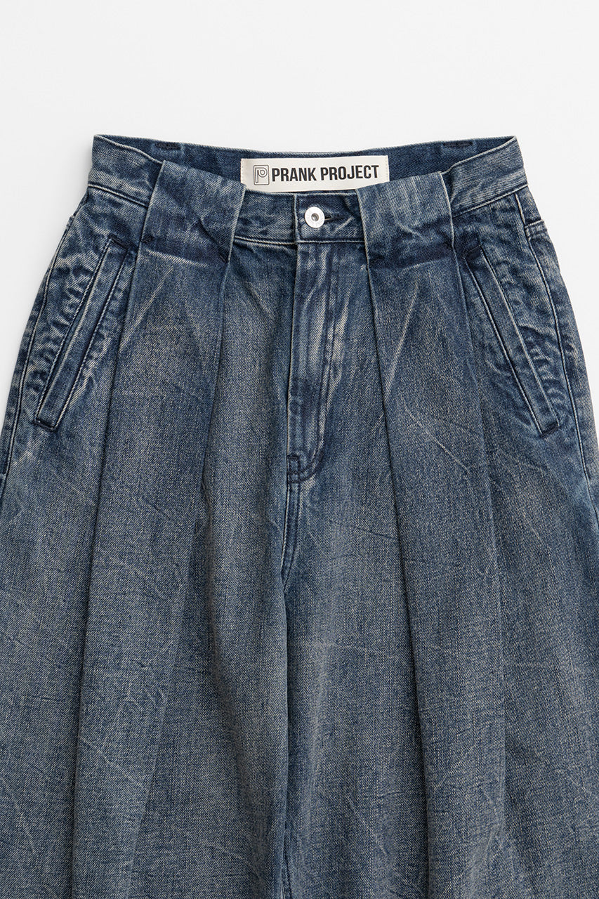 Crinkle Denim Wide Pants - 2026AUTUMN