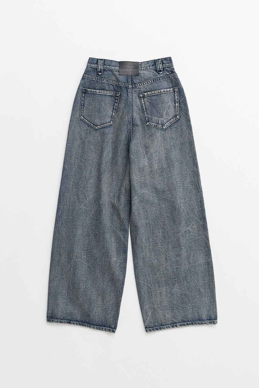 Crinkle Denim Wide Pants - 2026AUTUMN